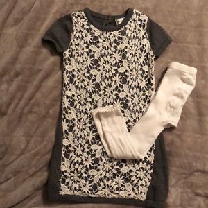 Gray and Ivory sweater dress set